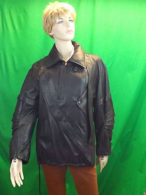 NWT BALENCIAGA BLACK BIKER DIAGONAL FULL ZIP LEATHER BELTED JACKET