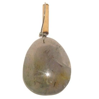 Pendant 05 Stone Purple Green Brown Bamboo Drop Slab Healing Crystal