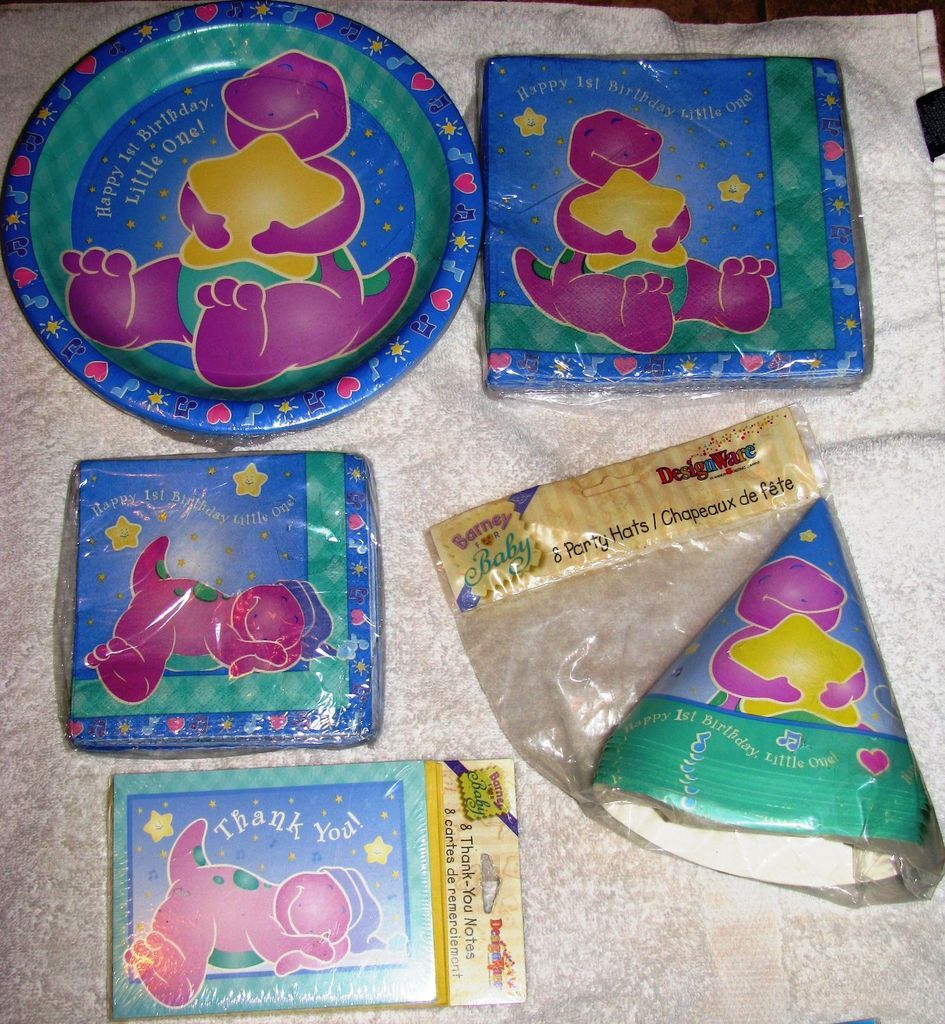 BARNEY 1ST First BIRTHDAY Party Supplies ~ Create Your Own Set w/ Free