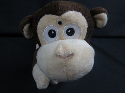 BANANA BROWN TAN MONKEY ROLLING AROUND LAUGHING PLUSH STUFFED ANIMAL