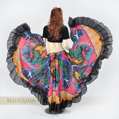 Chiffon Tribal Gypsy Full Circle Long Skirt Ballroom Dance Belly Dance