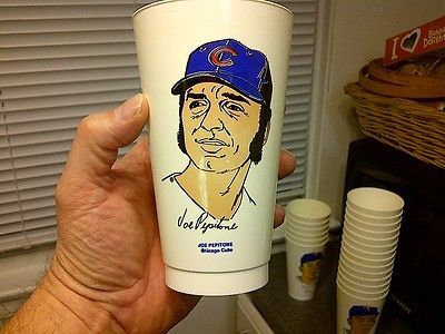 1972 JOE PEPITONE 7 11 Baseball Slurpee Cup Chicago Cubs VG+/EX