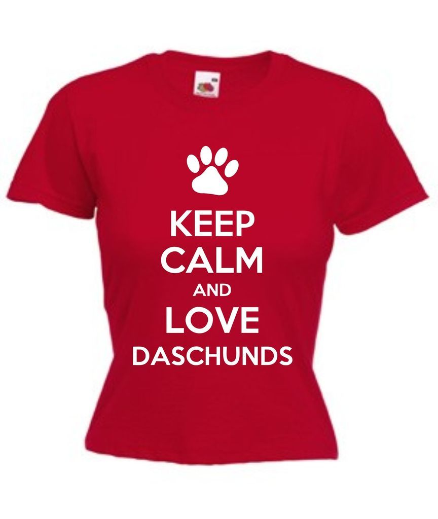 KEEP CALM AND LOVE DASCHUNDS T SHIRT Christmas Present Adults Kids