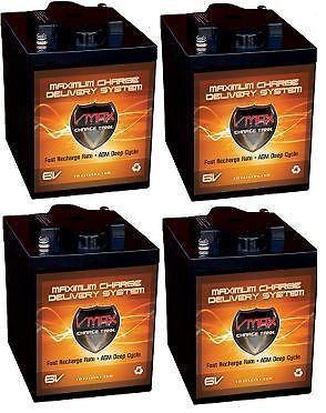 QTY 4 MB6 Golf Cart Batteries 24V AGM 6 Volt 225AH VMAX AGM Batt