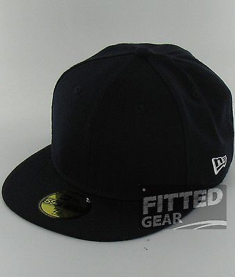 Plain BLANK DARK NAVY Blue Original 59Fifty Fitted Baseball Hats Caps