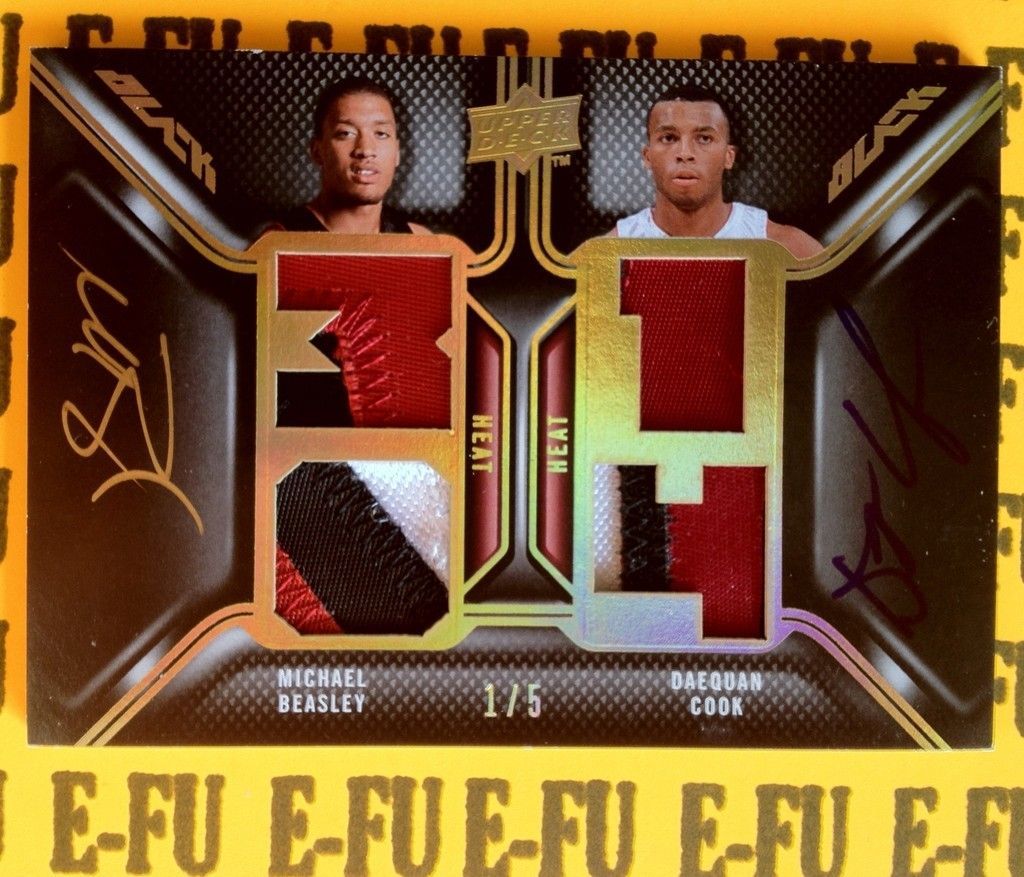 2008 09 UD Black MICHAEL BEASLEY DAEQUAN COOK Quad Patch Dual RC Auto