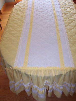 yellow gingham princess ruffled bedspread eyelet lace