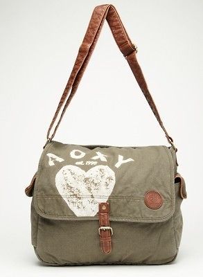 New ROXY Canvas LETS BEGIN Messenger Shoulder Bag, NWT $46