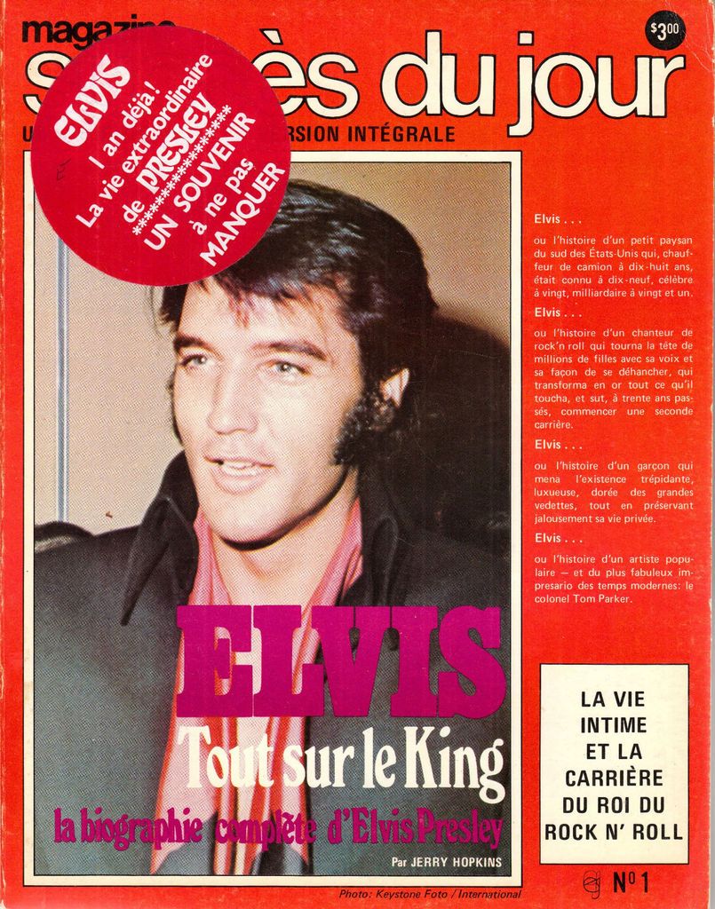 CANADA FRENCH BIOGRAPHY & PHOTO BOOK 1977 ELVIS PRESLEY BY JERRY