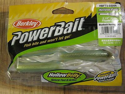 BERKLEY POWERBAIT Hollow Belly Flippin Tube Fishing Lures BLUEBACK