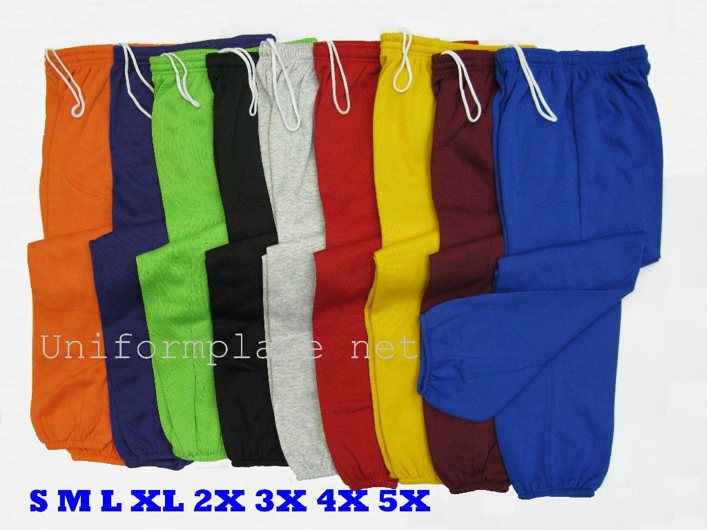 New MENS SWEATPANTS FLEECE COLORS SIZE WORKOUT GYM XL