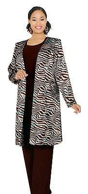 Franccesca Bellini 27251 P Brown Womens Cocktail Pant Duster Suit Set