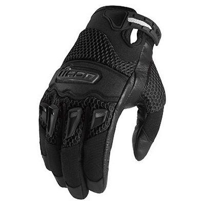 NEW ICON 29ER GLOVES STREET BIKE MOTORCYCLE MENS BLACK LARGE