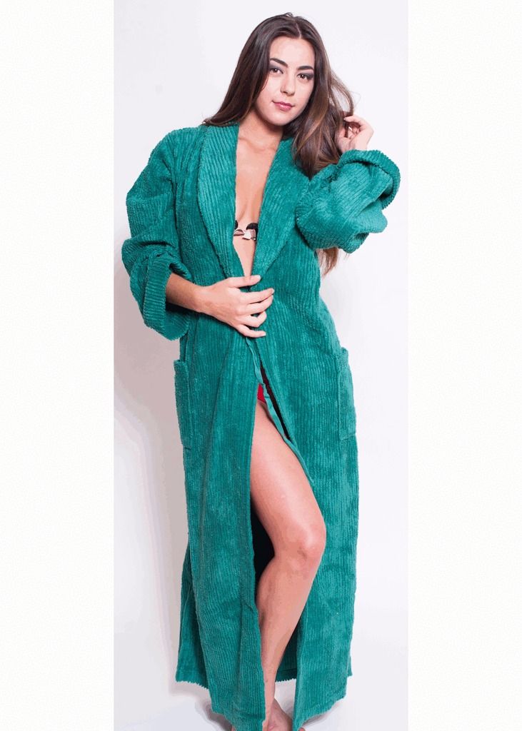 Full Length Wide Ribbed 100% cotton Chenille robe S / M L / XL 2X /3X