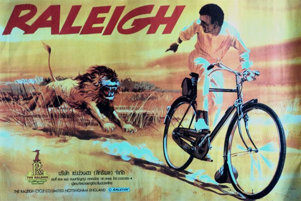 ORIGINAL VINTAGE POSTER RALEIGH ENGLISH BICYCLES