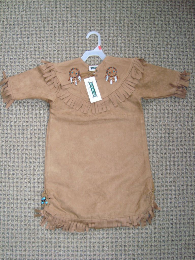 Baby Toddler Pocahontas Dress Native Fringed Outfit Indian Costume NWT