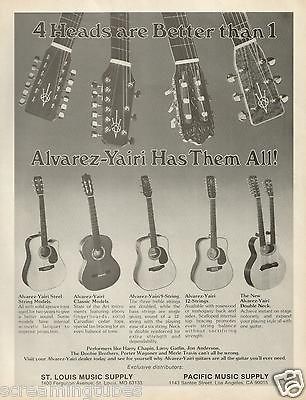 YAIRI STEEL STRING CLASSIC 9  12 STRING DOUBLENECK GUITAR PRINT AD