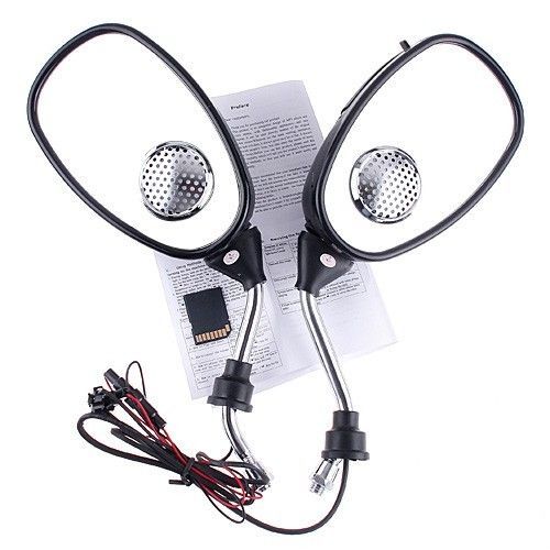 Electric Motorcycle Bike Rearview Mirrors +  FM Radio Speaker