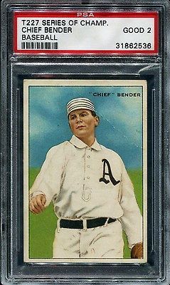 1912 T227 CHIEF BENDER MINERS EXTRA AS HOF PSA 2