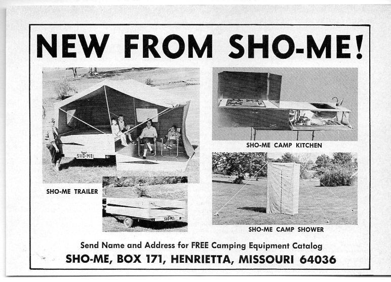 1965 Vintage Ad Sho Me Tent Camping Trailers Henrietta,MO