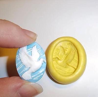 Dove Bird Cameo Flexible Push Mold For Resin Or Clay   Candy Food