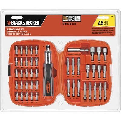 Black & Decker Ratchet Screwdriver & Tool Bit Set; 45+ Pieces