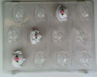 TEACUPS, TEAPOTS, TEA ASSORTMENT BITE SIZE CANDY MOLD