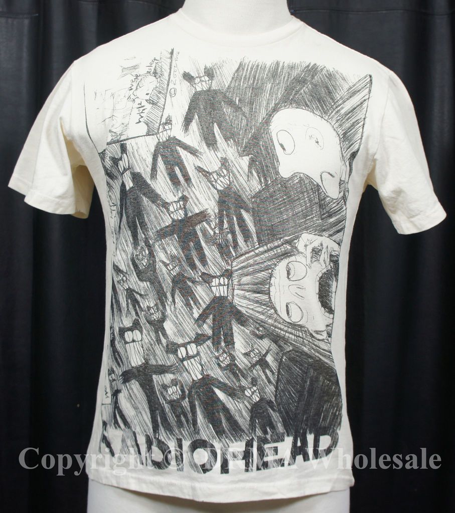 Authentic RADIOHEAD W.A.S.T.E. Scribble Slim Fit T Shirt S M L XL XXL