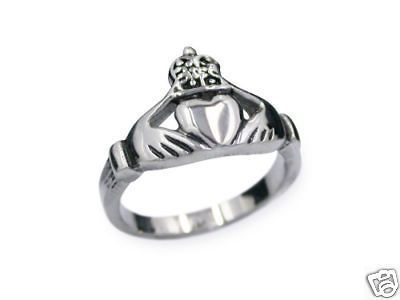 CLADDAGH CELTIC Stainless steel Wedding Promise Ring Band Sz5~Sz14