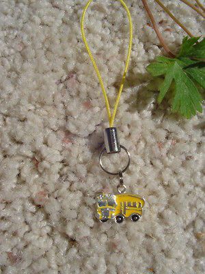 SCHOOL BUS Magic Bright YELLOW Enamel Cell Phone IPOD Charm Jewelry