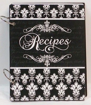 Damask & Fleur de Lis Custom Blank Wood Recipe Book Personalized Free