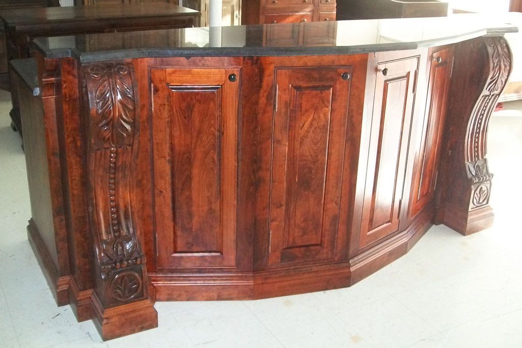 Kitchen Island Cabinets with Black Galaxy Granite Countertop