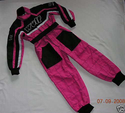 Kids WULFSPORT Overall PINK RACE SUIT One Piece MEDIUM