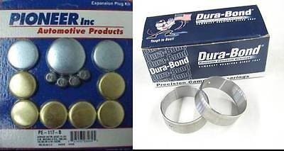 Ford 221 260 289 302 351W block kit cam bearings brass freeze plugs