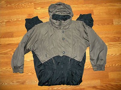 Womens COLUMBIA MICROTEX Snowsuit M Medium Black/Taupe Ski