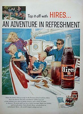1959 Hires Root Beer Family Fishing Boat Adventure Top It Off ad