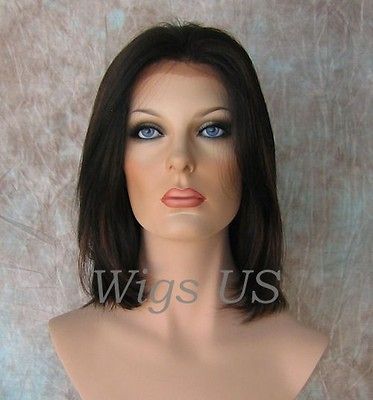 100% Remy Human Hair Lace Front Black & Auburn shoulder length bob wig