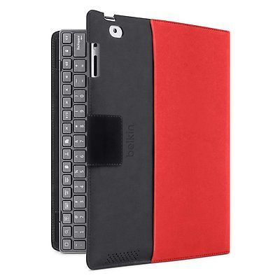 Folio + Keyboard for iPad/iPad 2 Red/Black *Bluetooth* NEW