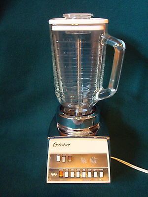 Vintage Osterizer Pulse Matic Imperial 10 Speed Blender Beige / Chrome