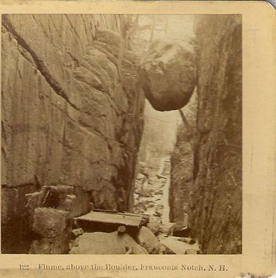 Stereoviews Giant Boulder Flume Gorge Franconia Notch New Hampshire