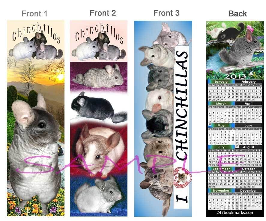 CHINCHILLA 2013 CALENDAR Chinchillas BOOKMARK CARD Book mark