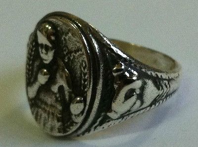 SOLID STERLING SILVER 925 original boxing premium ring circa 1940s