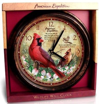 16 Cardinal Bird Wall Hanging Indoor Quartz CLOCK