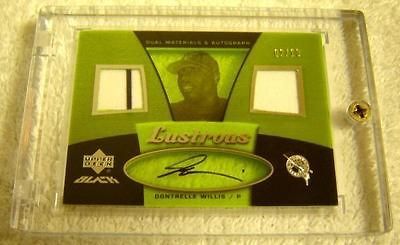 DONTRELLE WILLIS 2007 UD BLACK LUSTROUS SPECTRUM DUAL JERSEY AUTO