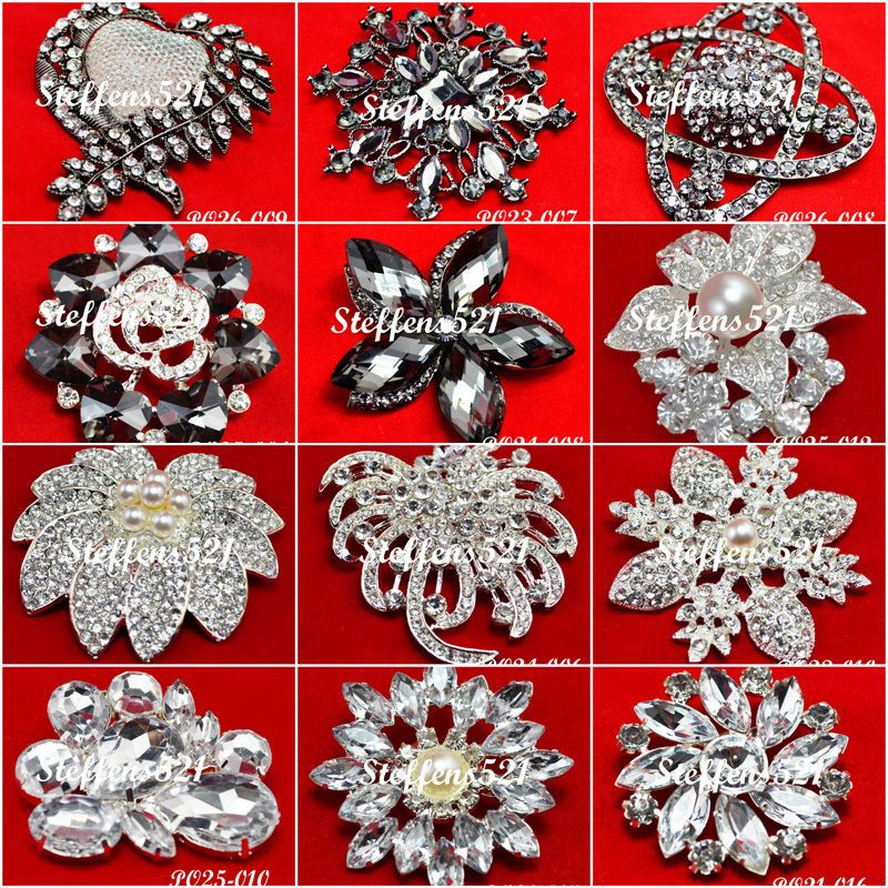 styles crystal rhinestone flower brooch pins Jewelry Bridal/Wedding