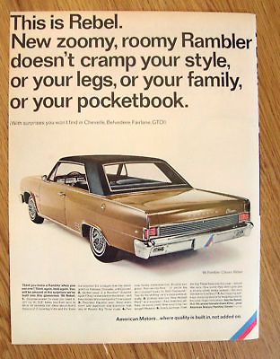 1966 Rambler Classic Rebel Ad New Zoomy Roomy