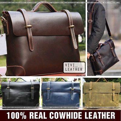 Business Work Large Vintage Laptop Satchel Messenger Bag Briefcase