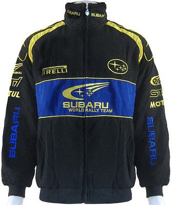 BLACK WRC SUBARU CAR Racing JACKET SIZE M XXL