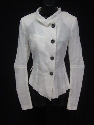 DANUTA NIESTROJ White Long Sleeve Short Collar 3 Pocket Button Down