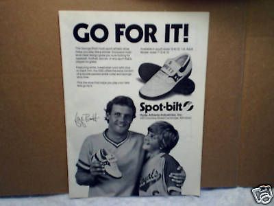 1982 GEORGE BRETT SPOT BILT Shoes k.c. royals AD